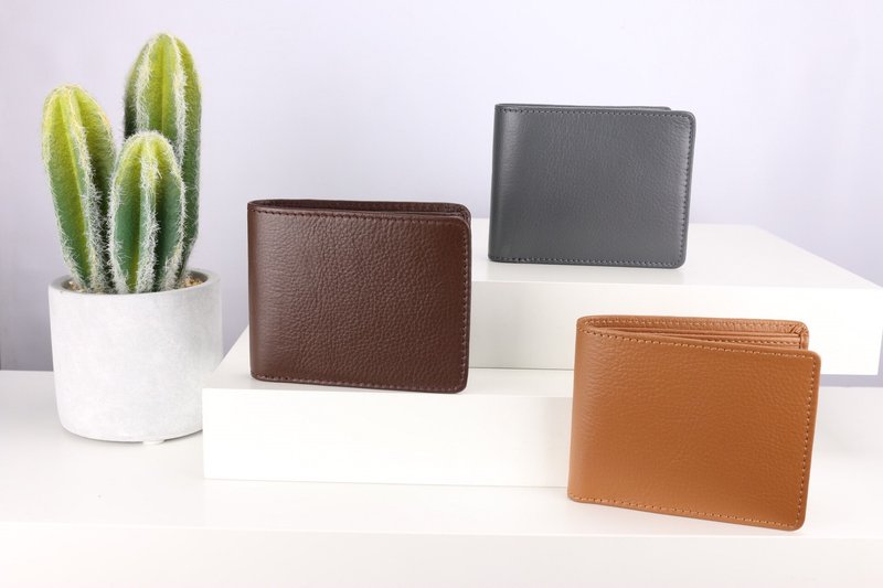 W008 Wallet + Credit card slot - Brown - Genuine leather - 皮夹/钱包 - 真皮 咖啡色
