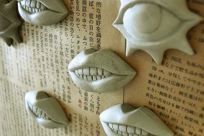 Concrete magnet (mouth) - 冰箱贴/磁贴 - 水泥 灰色