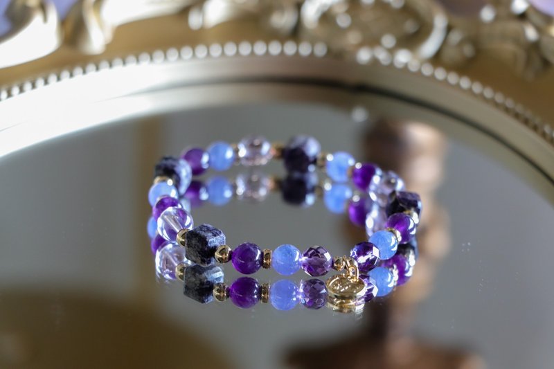 创作疗愈水晶手链原矿设计 / 南非国宝石 - 舒俱徕-丹泉石-紫水晶 - 手链/手环 - 水晶 