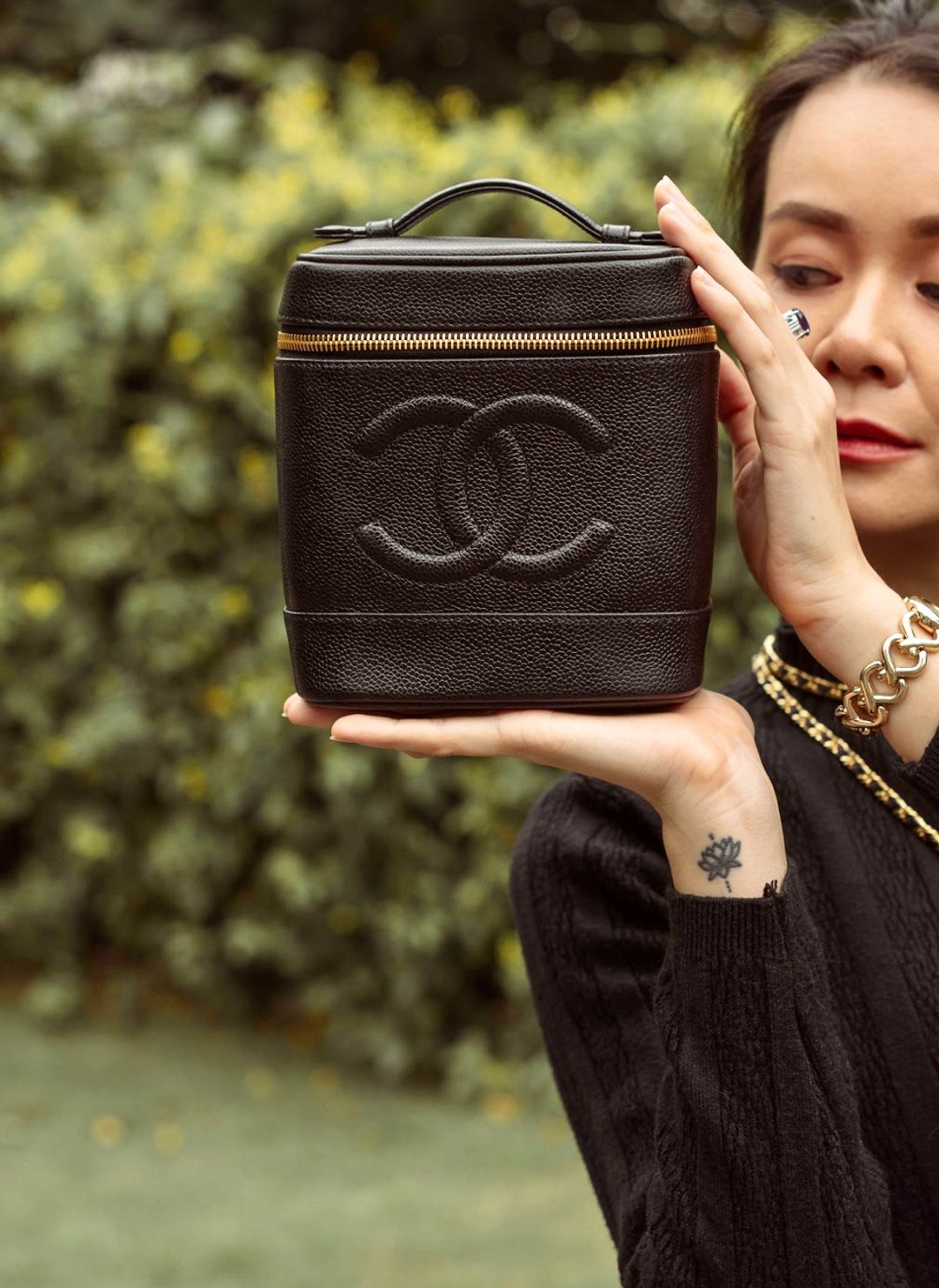 古董老香化妆包Chanel Vintage Vanity bag - 其他 - 真皮 黑色