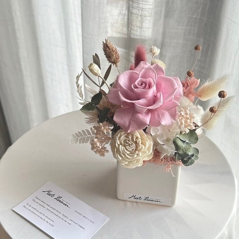 【遇见恒久】想见你永生玫瑰盆栽 开幕盆栽 共3款 - 干燥花/捧花 - 植物．花 