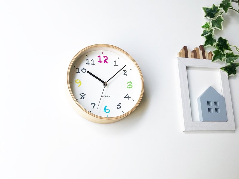 KATOMOKU plywood clock 14 自然色 (km-85NA) 挂钟 日本制造 - 时钟/闹钟 - 木头 卡其色