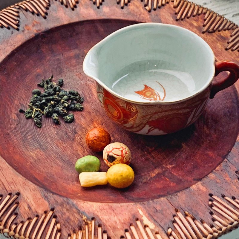 日本 日式九谷烧金风玉露茶海│金襴赤绘 浮光幻影 壶底落款九谷 - 茶具/茶杯 - 陶 红色