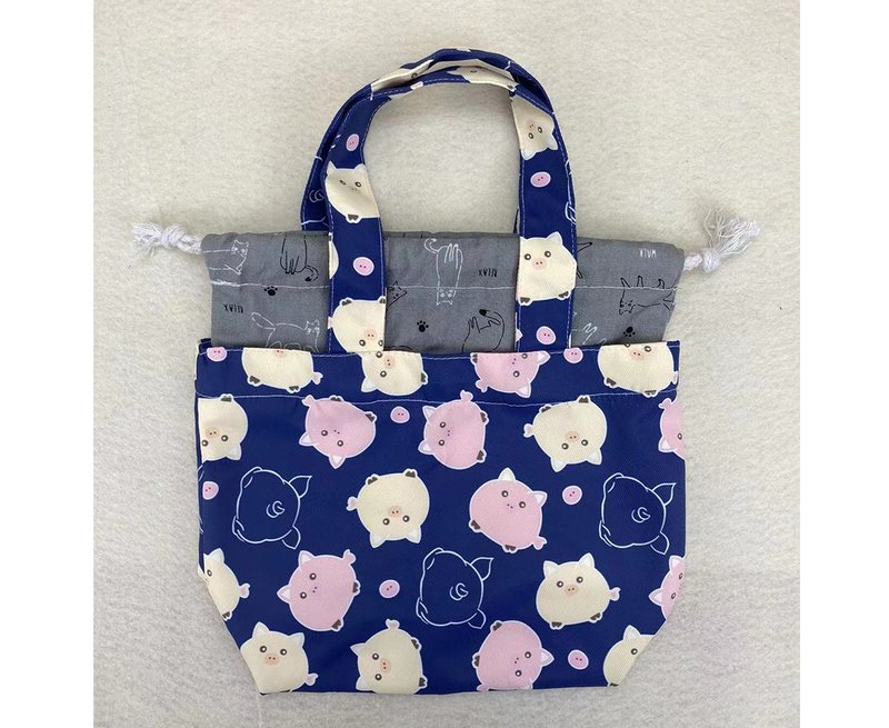 束绳便当袋-猪猪 - 束口袋双肩包 - 聚酯纤维 