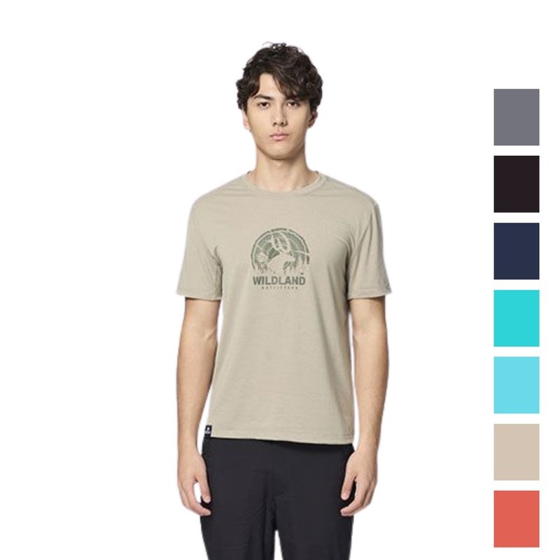 【Wildland 荒野】逐鹿荒野印花机能排汗 T 男 0B51616 - 男装上衣/T 恤 - 聚酯纤维 卡其色