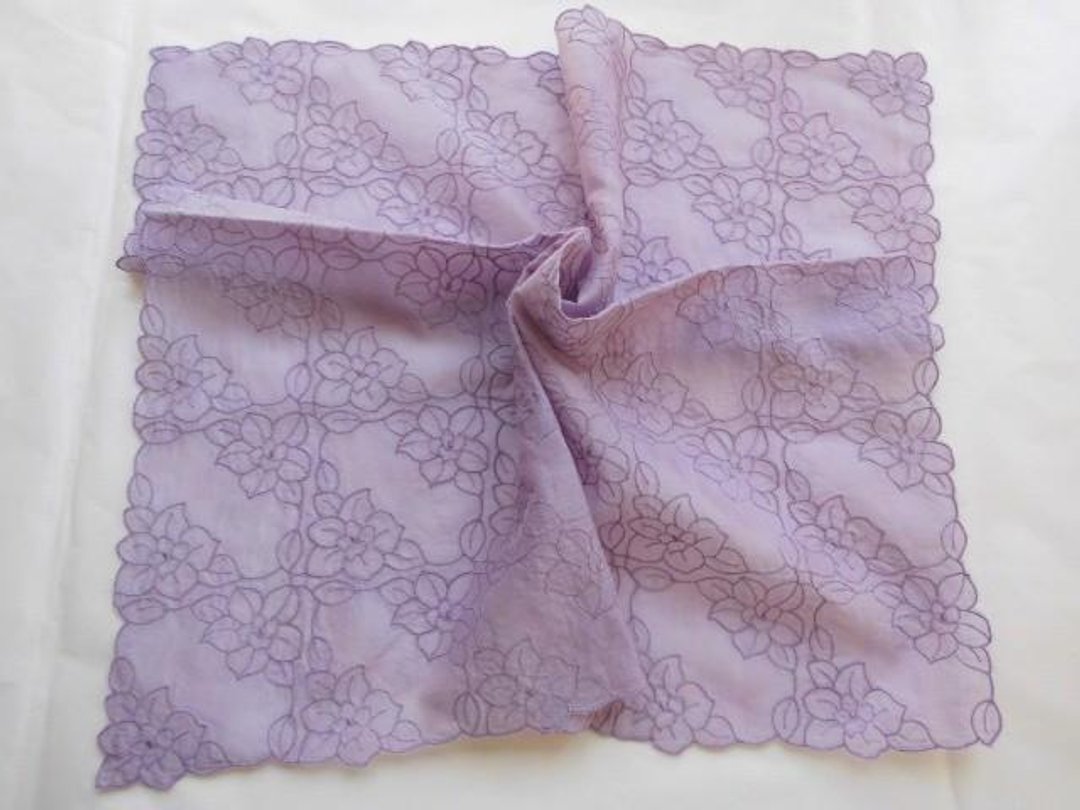 Log wood dyed (bougainvillea) large-format race cut handkerchief - 其他 - 棉 紫色