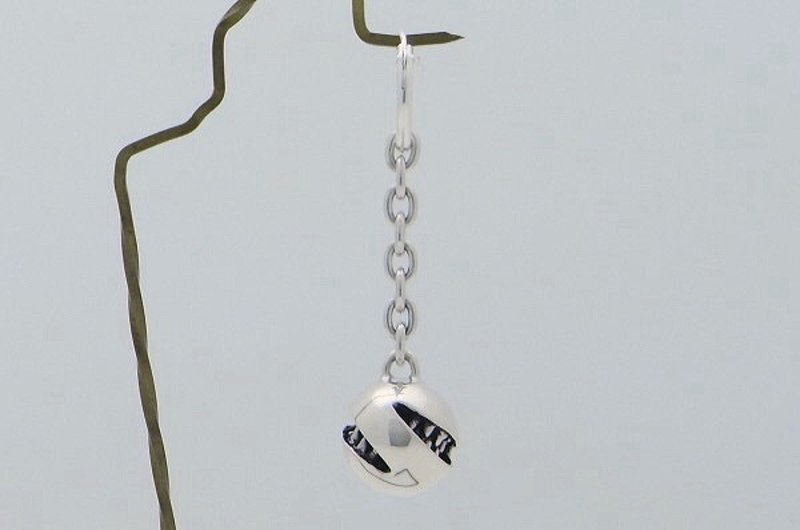 two face_S 双链式耳环 type: B (s_m-O.42) - 耳环/耳夹 - 纯银 银色