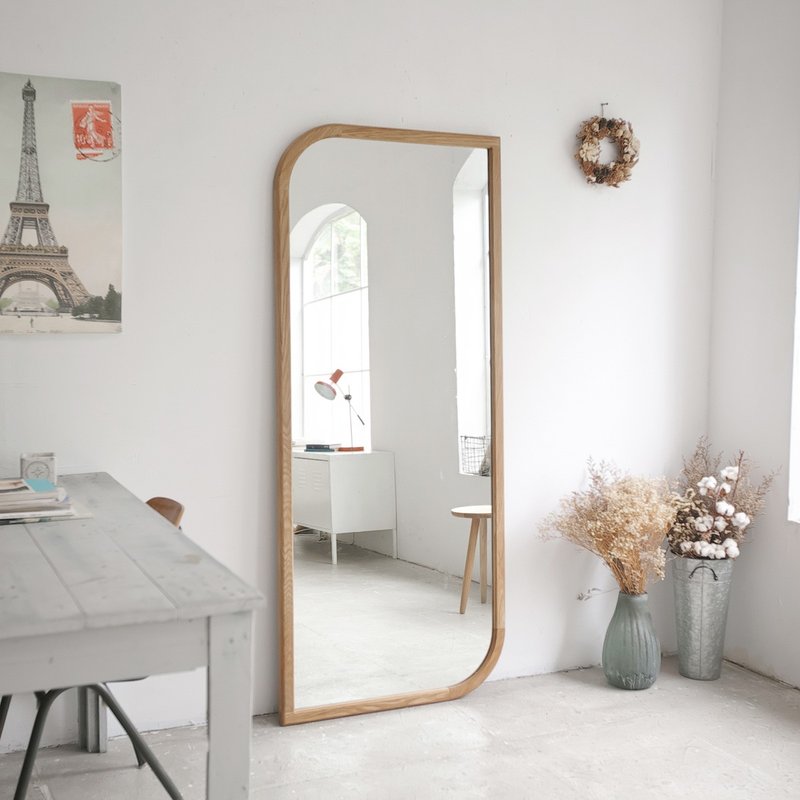 造形实木全身镜 (暂不接受订购) - 画框/相框 - 木头 咖啡色