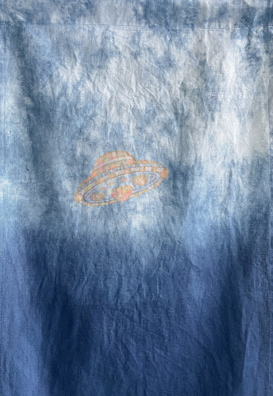 Close Encounters Tapestry Aizome JAPANBLUE Aizen Tapestry shibori UFO Space - 墙贴/壁贴 - 棉 蓝色