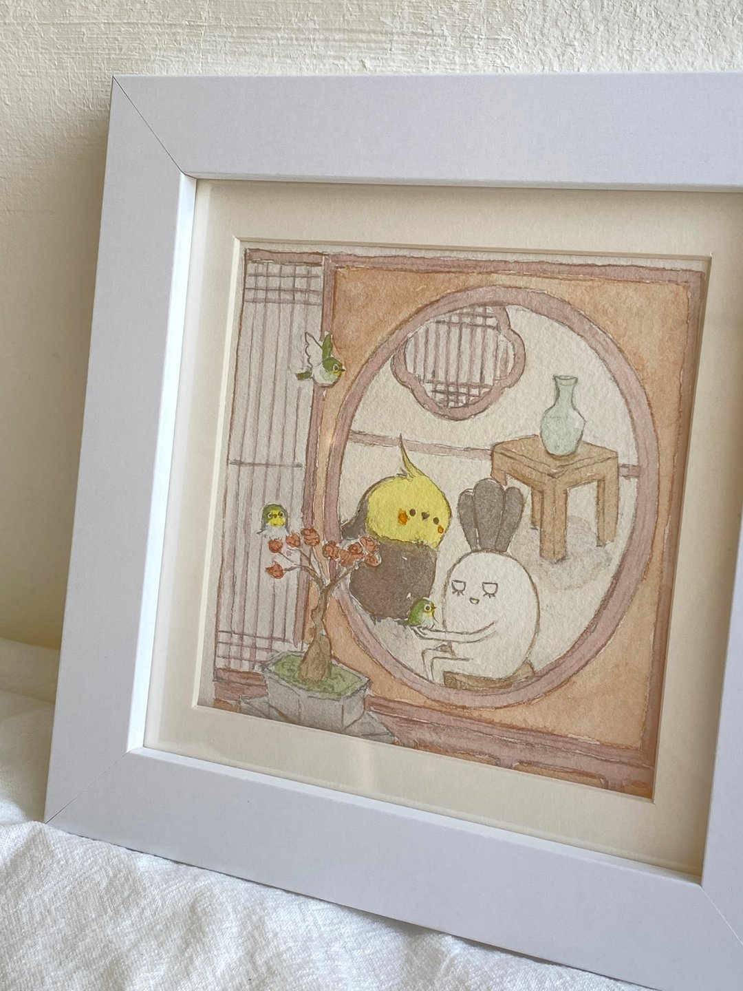 玄凤与萝卜•中式窗户   水彩原画 - 摆饰 - 纸 