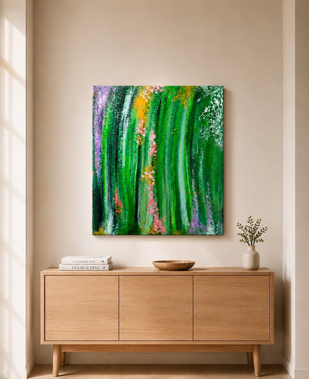 【绿森林】抽象风景挂画 - 30×25 手绘压克力原作 - 摆饰 - 棉 