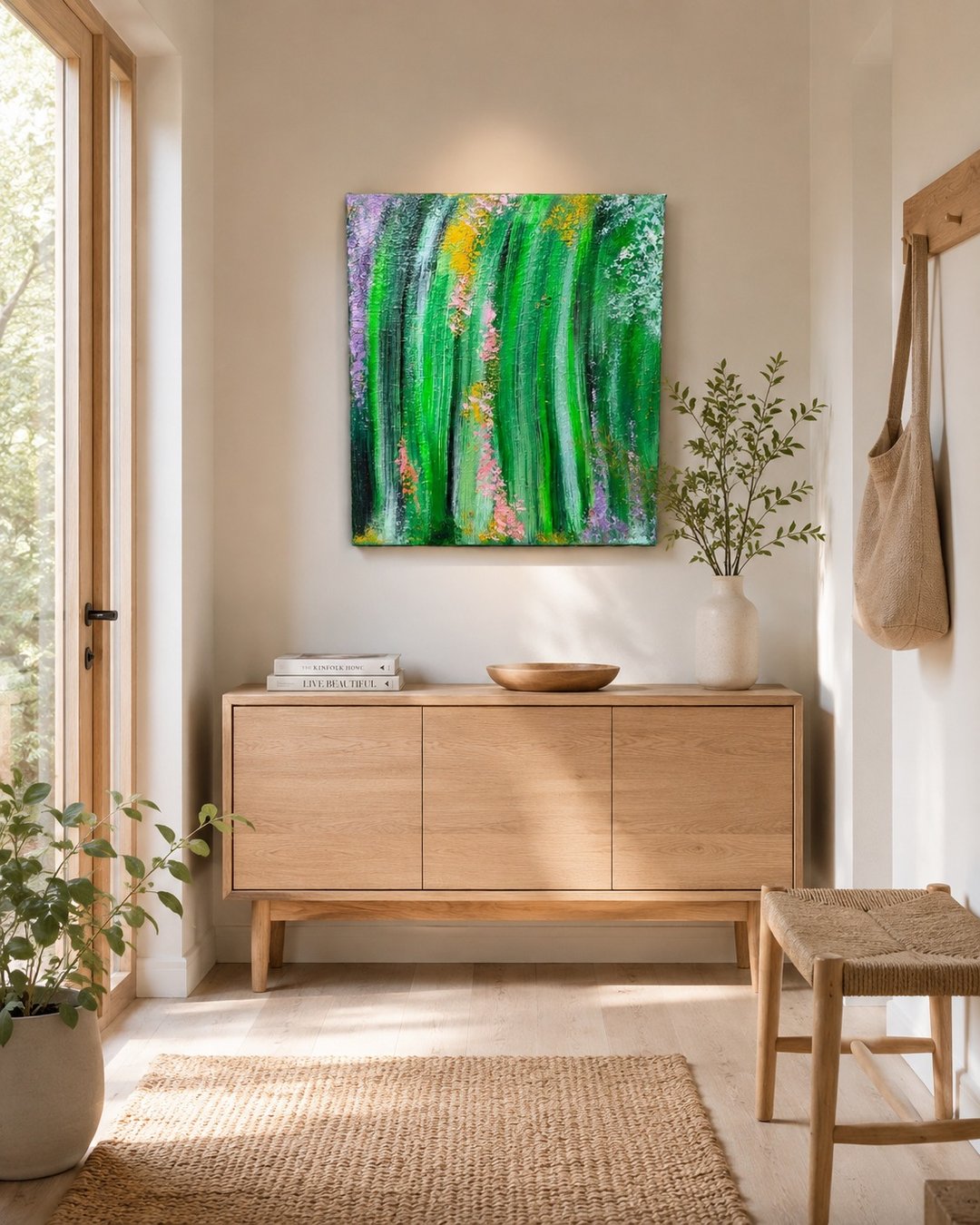 【绿森林】抽象风景挂画 - 30×25 手绘压克力原作 - 摆饰 - 棉 