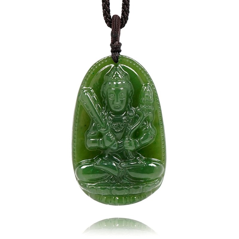 【正佳珠宝】和田碧玉 八大守护神 虚空藏菩萨 牛虎年 吊坠 - 项链 - 半宝石 多色