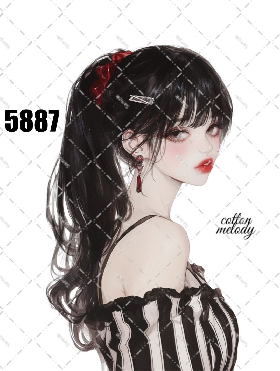原创贴纸 No.5887 人物贴纸 原创贴纸 人物贴纸 女孩贴纸 原创人物贴纸 - 贴纸 - 纸 