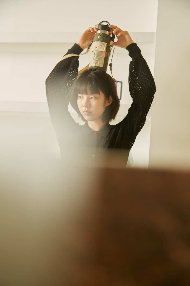 japfac Bottle Duo pack with Getty bag - Two tone Green - 束口袋双肩包 - 不锈钢 银色