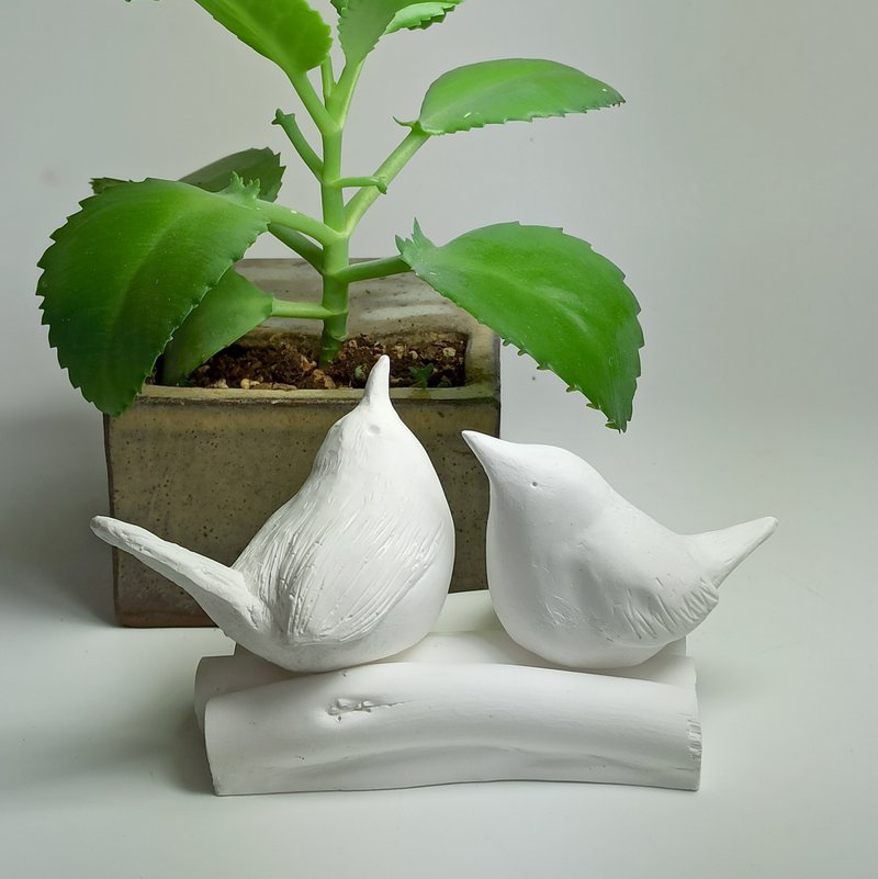 情人节礼物/麻雀扩香石-交换礼物 圣诞礼物 疗愈.小鸟 - 香薰/精油/线香 - 其他材质 白色