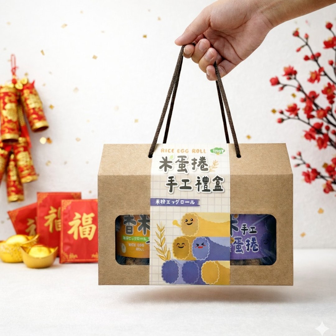 手工纯米蛋卷礼盒 - 零食/点心 - 纸 卡其色
