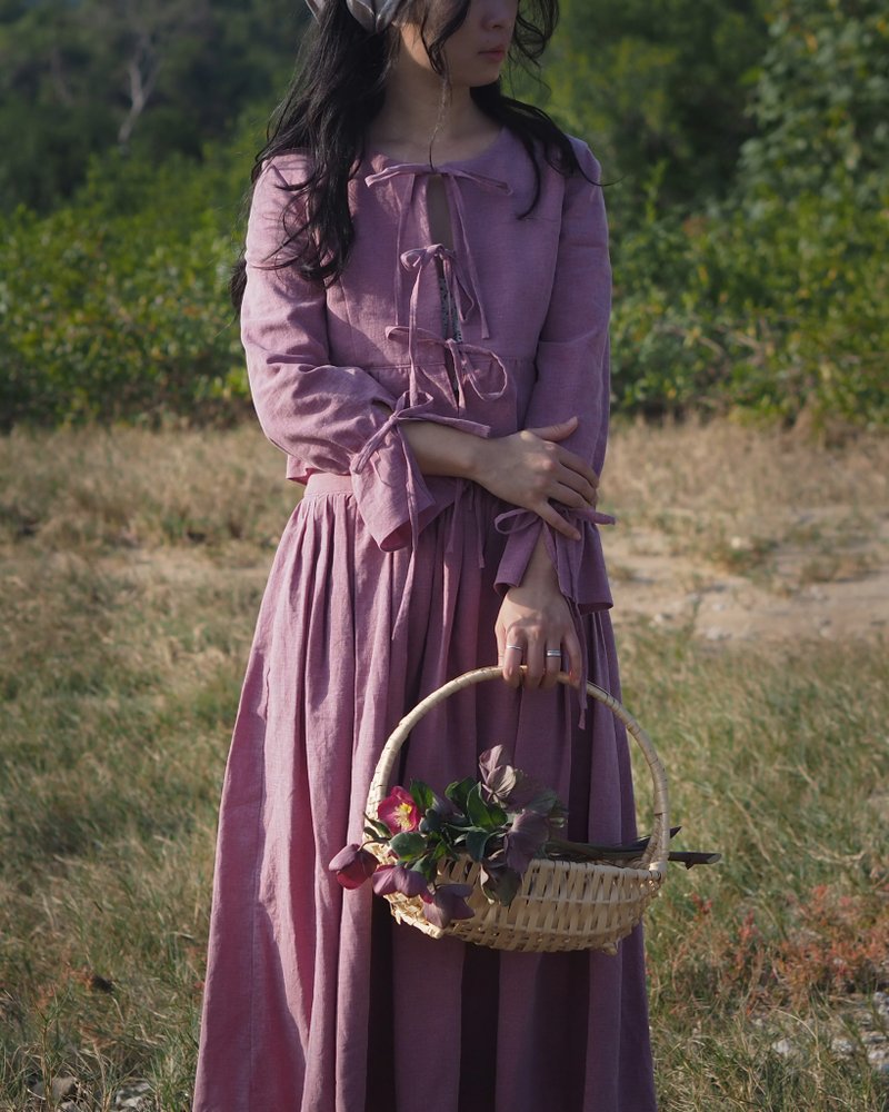 绑带皱折外套 - 女装休闲/机能外套 - 棉．麻 