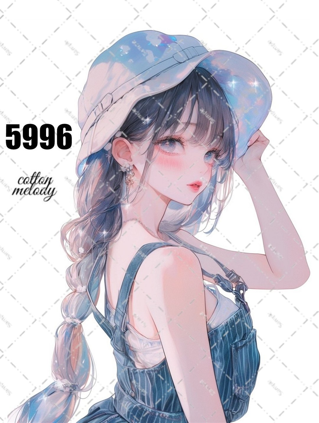 original sticker no.5996 人物贴纸 原创贴纸 人像贴纸 女孩贴纸 原创人物贴纸 - 贴纸 - 纸 