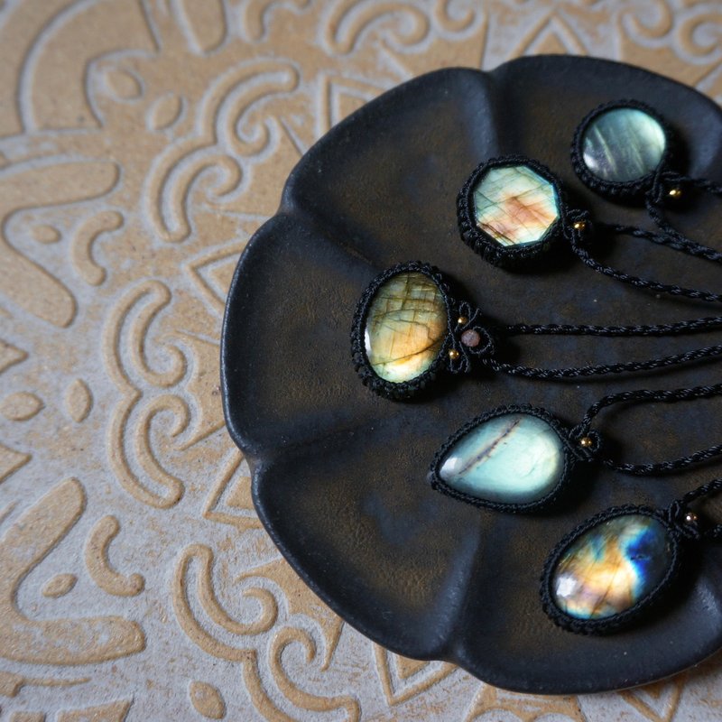 | MC | 天然拉长石小可爱项链集合 - 项链 - 宝石 