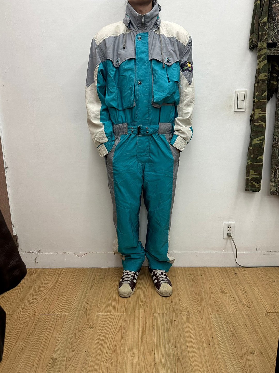 SILVY 湖绿 滑雪服 连身工作服 古着 二手 内里铺棉 意大利制 - 背带裤/连体裤 - 其他材质 绿色