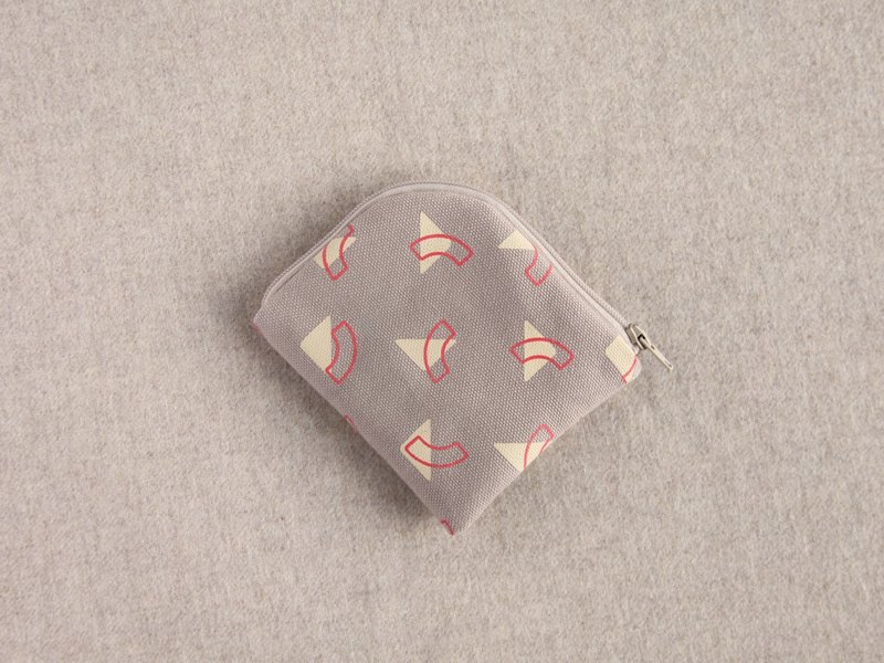 【绢印傲角零钱包】- 冰奶茶 - 皮夹/钱包 - 棉．麻 卡其色