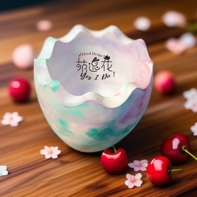 蛋形渲染水泥盆 花器 - 植栽/盆栽 - 水泥 多色