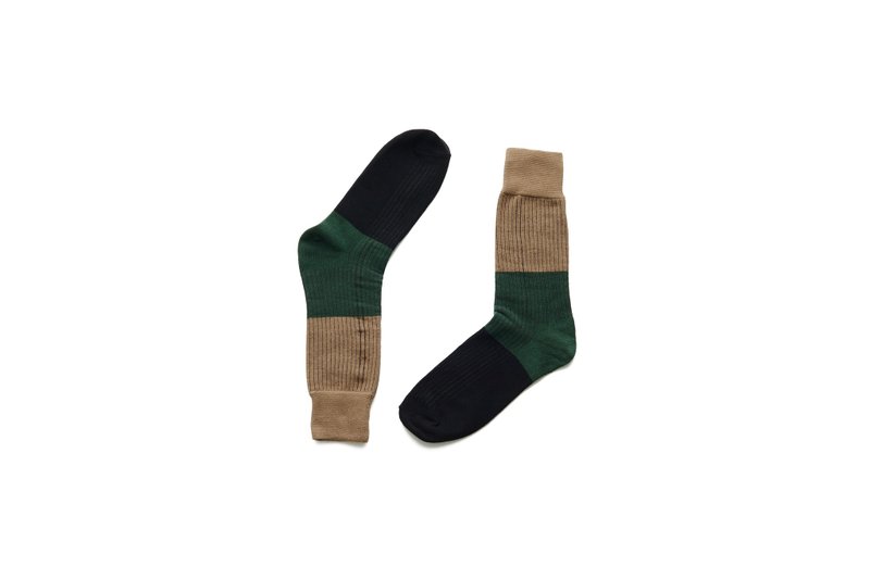 色块罗纹绅士袜 经典黑 - 袜子 - 棉．麻 多色