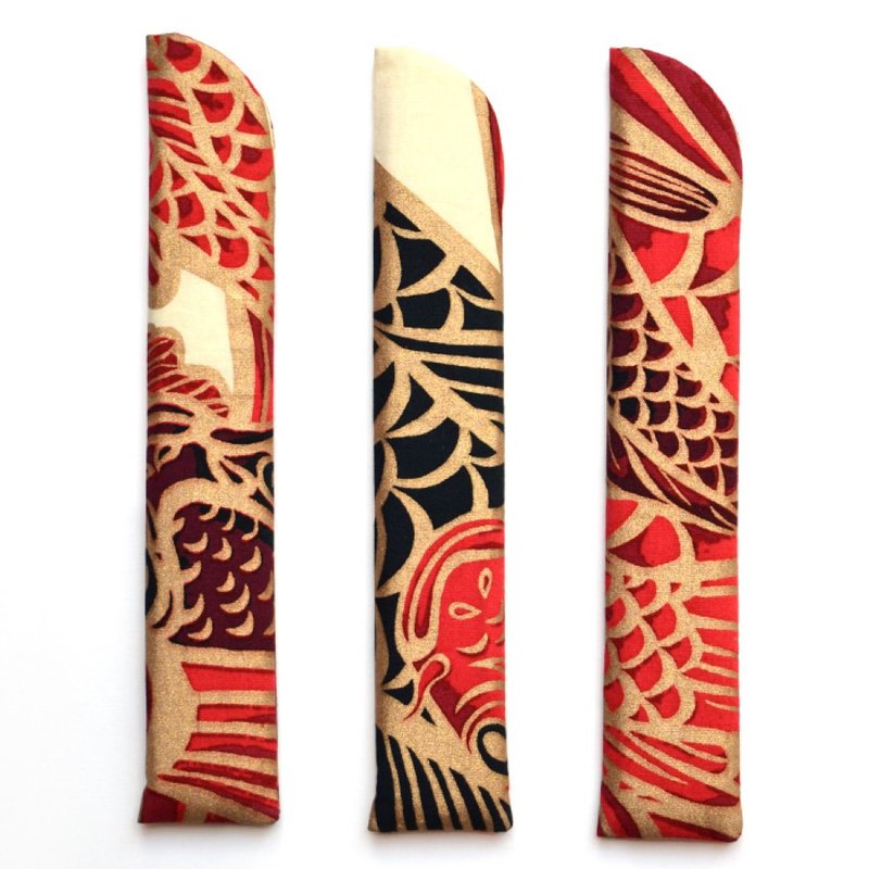 扇盒 Red Carp - 扇子 - 棉．麻 红色