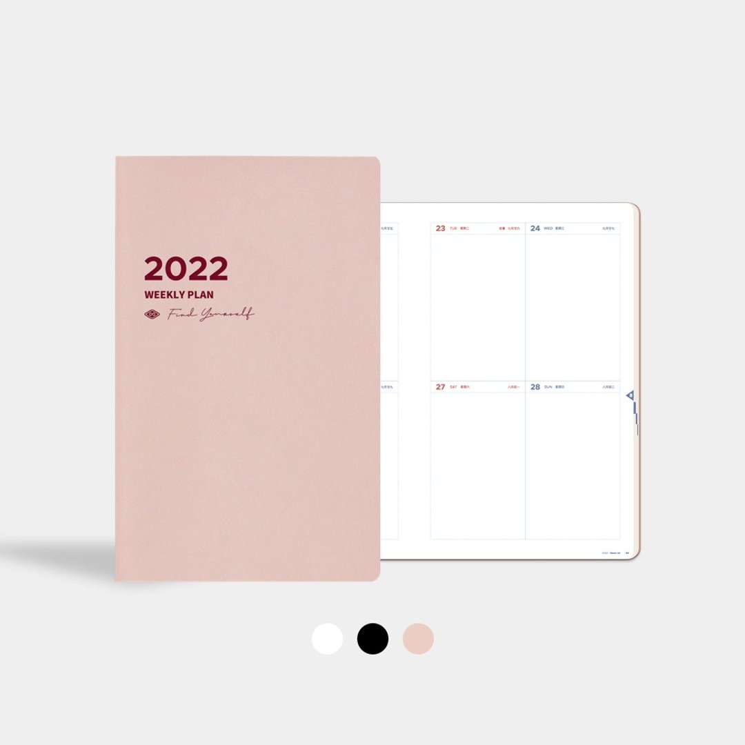 【YouthWill】2022 八分格周计划 SlimA5 周计划手帐本 - 笔记本/手帐 - 纸 粉红色
