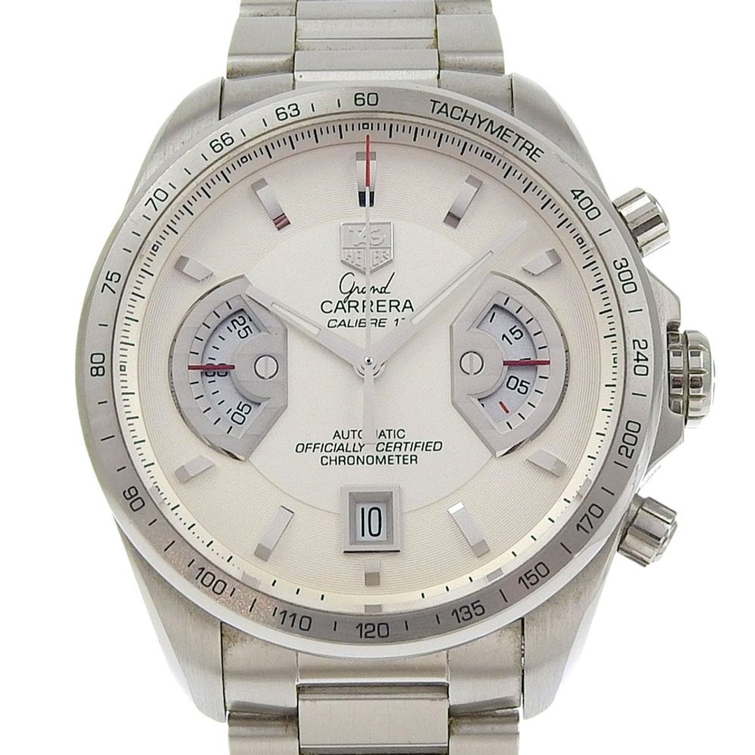 【日本直送】TAG HEUER 泰格豪雅 Grand Carrera 格兰卡莱拉 手表 Calibre 17 卡莱拉17 CAV111B 不锈钢 自动上链 测速仪 白色表盘【二手】 - 女表 - 不锈钢 白色