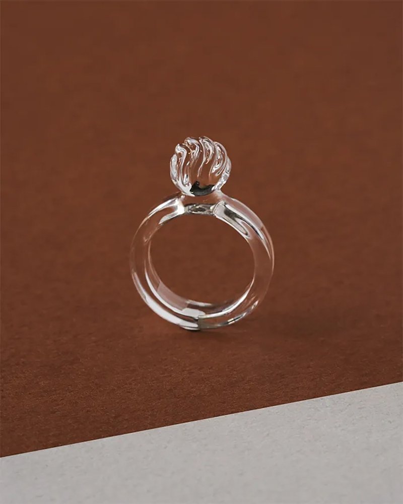 Hario 手工玻璃戒指 限量款 - 波浪纹巧克力 (HAA-WC-R) - 戒指 - 玻璃 透明