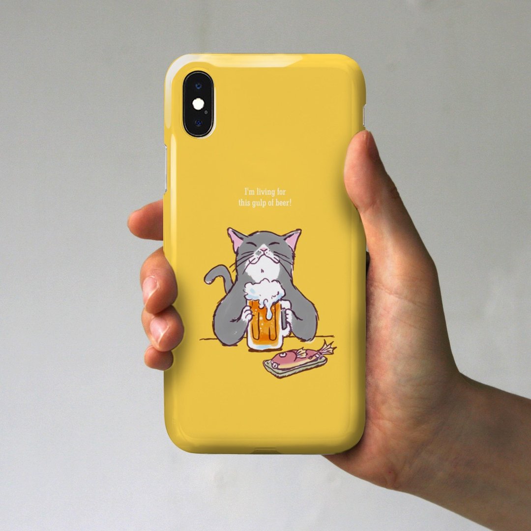 iPhone case cat is beer yellow - 手机壳/手机套 - 塑料 黄色