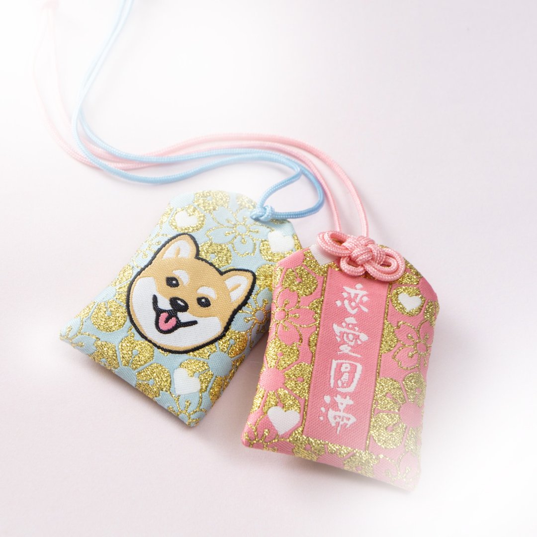 【情人节礼物】柴犬 恋爱圆满御守 - 一套2入  (AA335) - 吊饰 - 聚酯纤维 蓝色