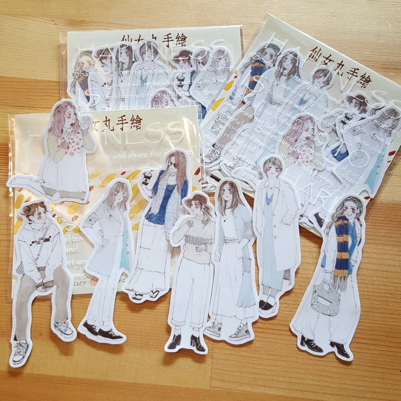 全身写实风女孩贴纸 - 贴纸 - 纸 