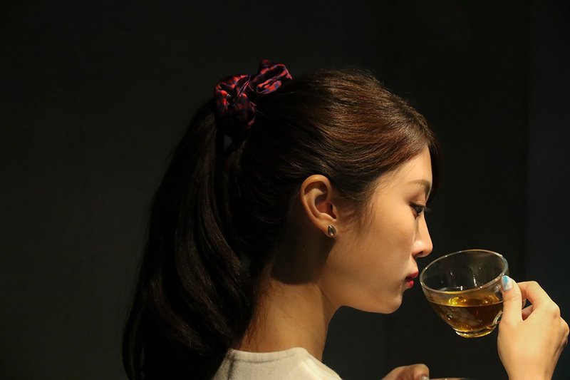 【法式时尚】 精品纯丝发圈组合 - 手工礼盒 - 送礼推荐 - 发饰 - 丝．绢 紫色