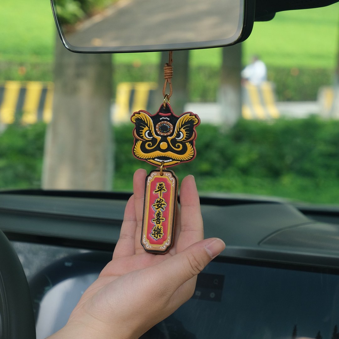playingo牛皮車載掛件 手工後視鏡掛件 車內裝飾 包包掛件 - 摆饰 - 真皮 