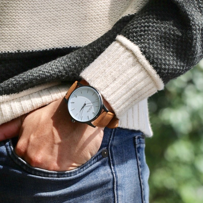 最小手 42系列/白棕色 - 男表/中性表 - 其他材质 咖啡色