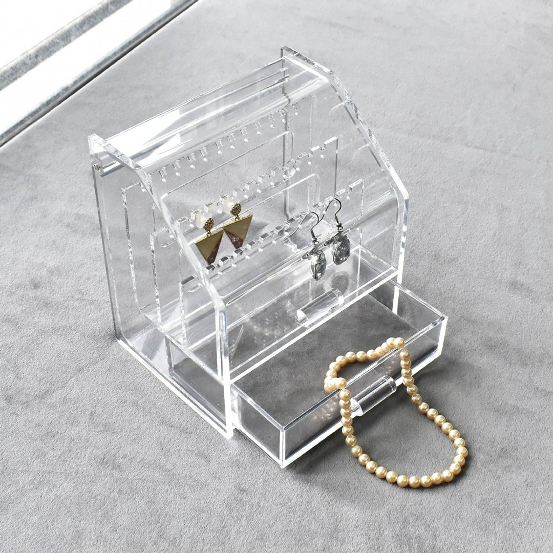 【美的空间】压克力手环耳环饰品展示架防尘收纳盒组 - 收纳用品 - 压克力 透明