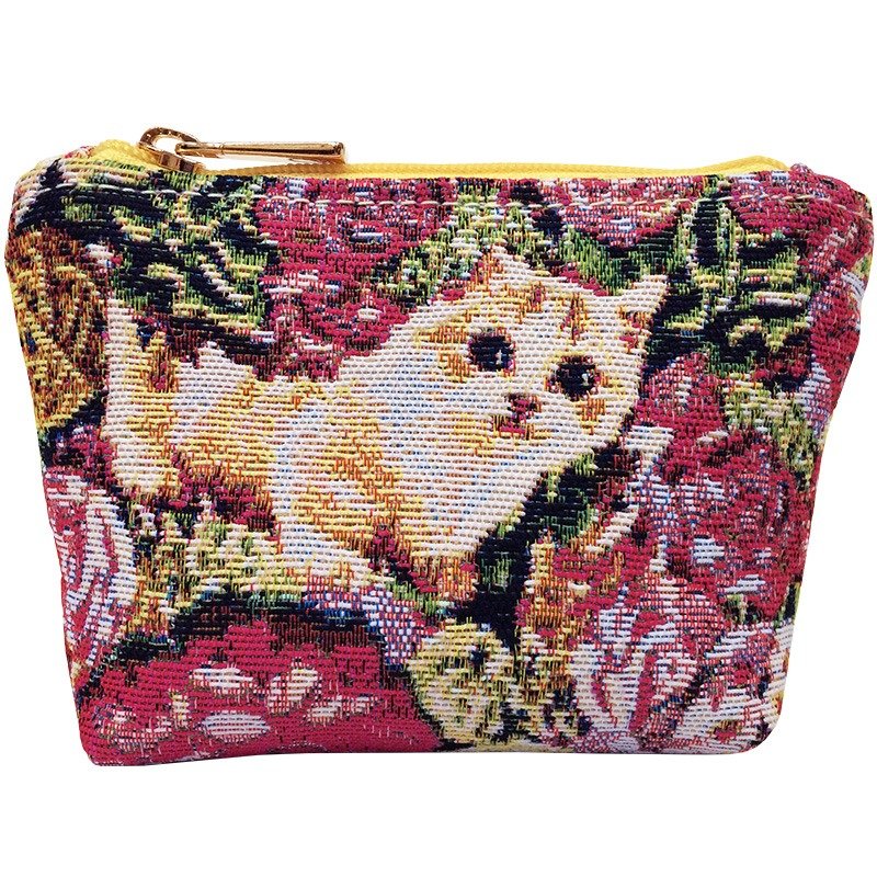 零钱包  收纳 / 防泼水 平织缇花 躲猫猫 - 零钱包 - 其他材质 粉红色