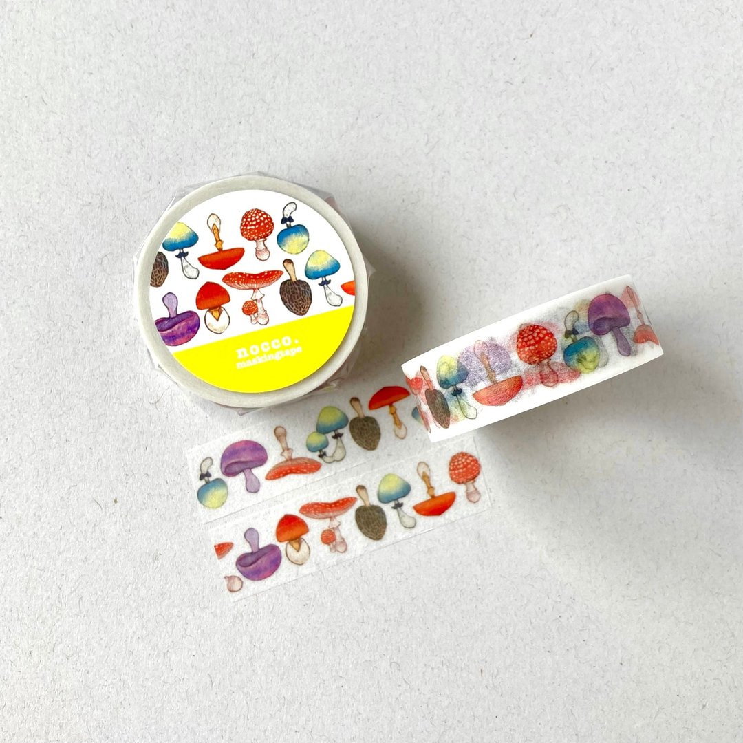 蘑菇综合白色和纸胶带 15mm / original masking tape/マスキングテープ,美纹纸胶带,文房具,文具,ステーショナリー,纸もの,纸胶带,贴纸 - 纸胶带 - 纸 白色