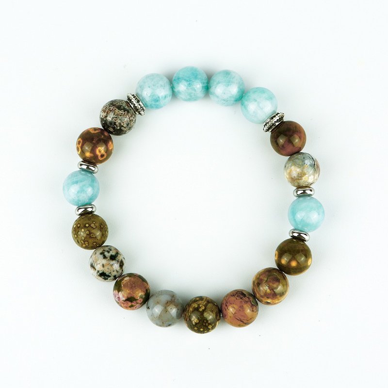 七轮调和手串/水草玛瑙/天然/水晶手链/能量石/原生态102144 - 手链/手环 - 水晶 多色