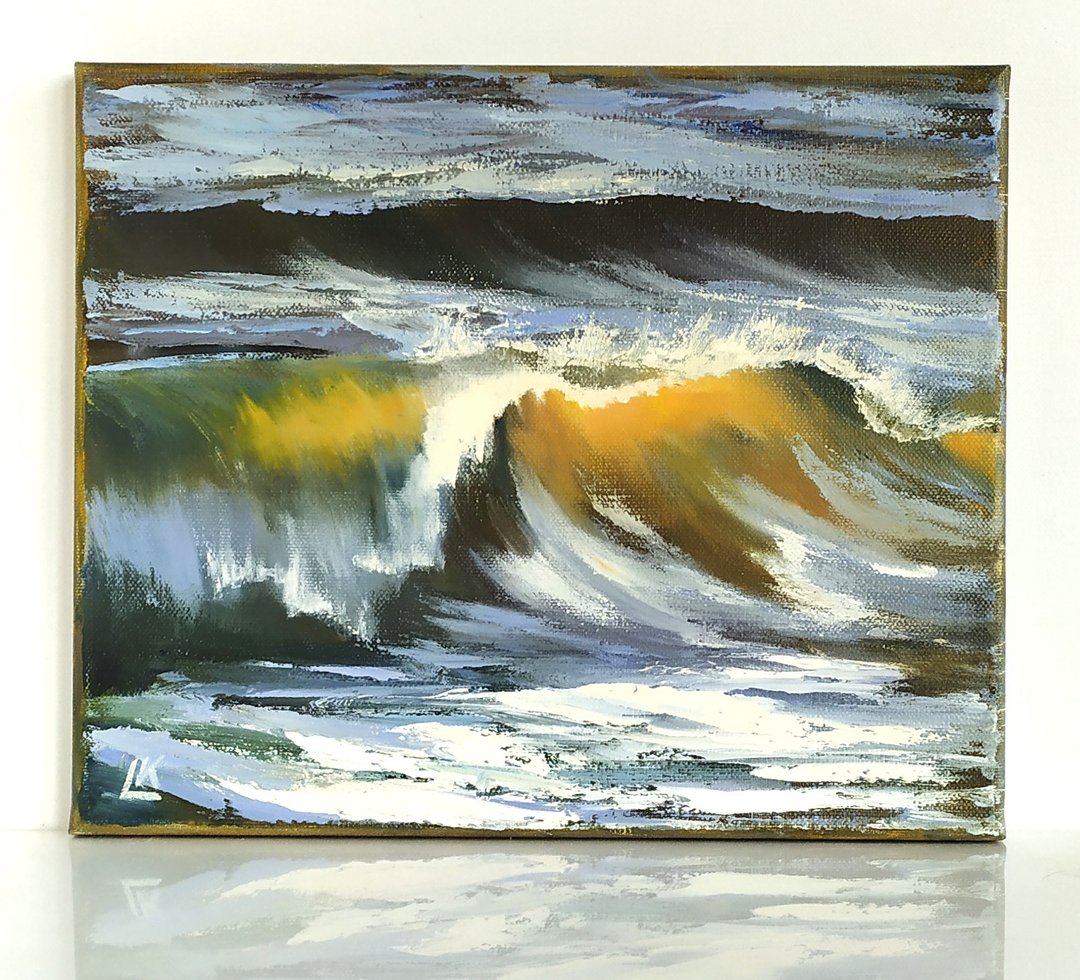 海滨绘画风景墙艺术海洋绘画海岸艺术海滩艺术 - 海报/装饰画/版画 - 棉 