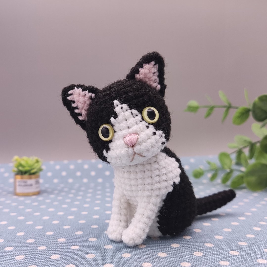 【现货】 奔驰猫 纯手工 钩针编织娃娃 - 玩偶/公仔 - 其他人造纤维 黑色