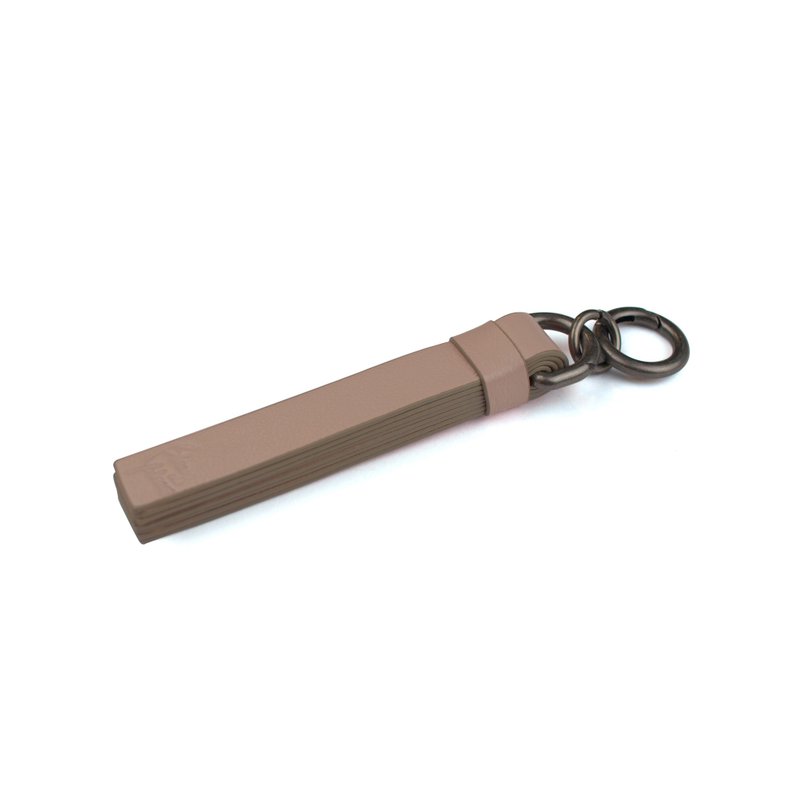 BDB notepad流苏吊饰/钥匙圈-灰粉配暖灰边油 - 钥匙链/钥匙包 - 真皮 灰色