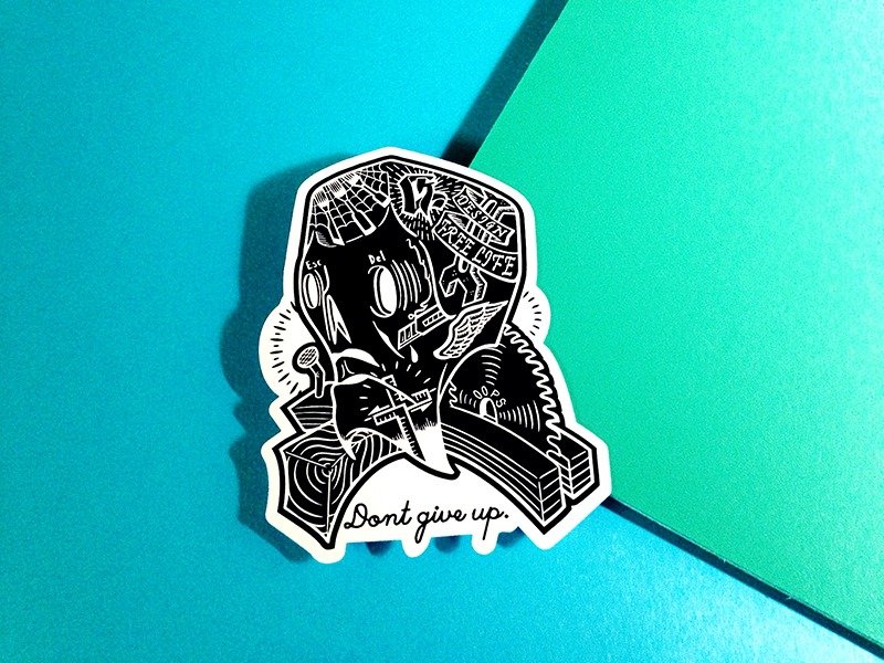 木匠精神-黑白 / 贴纸 - 贴纸 - 防水材质 黑色