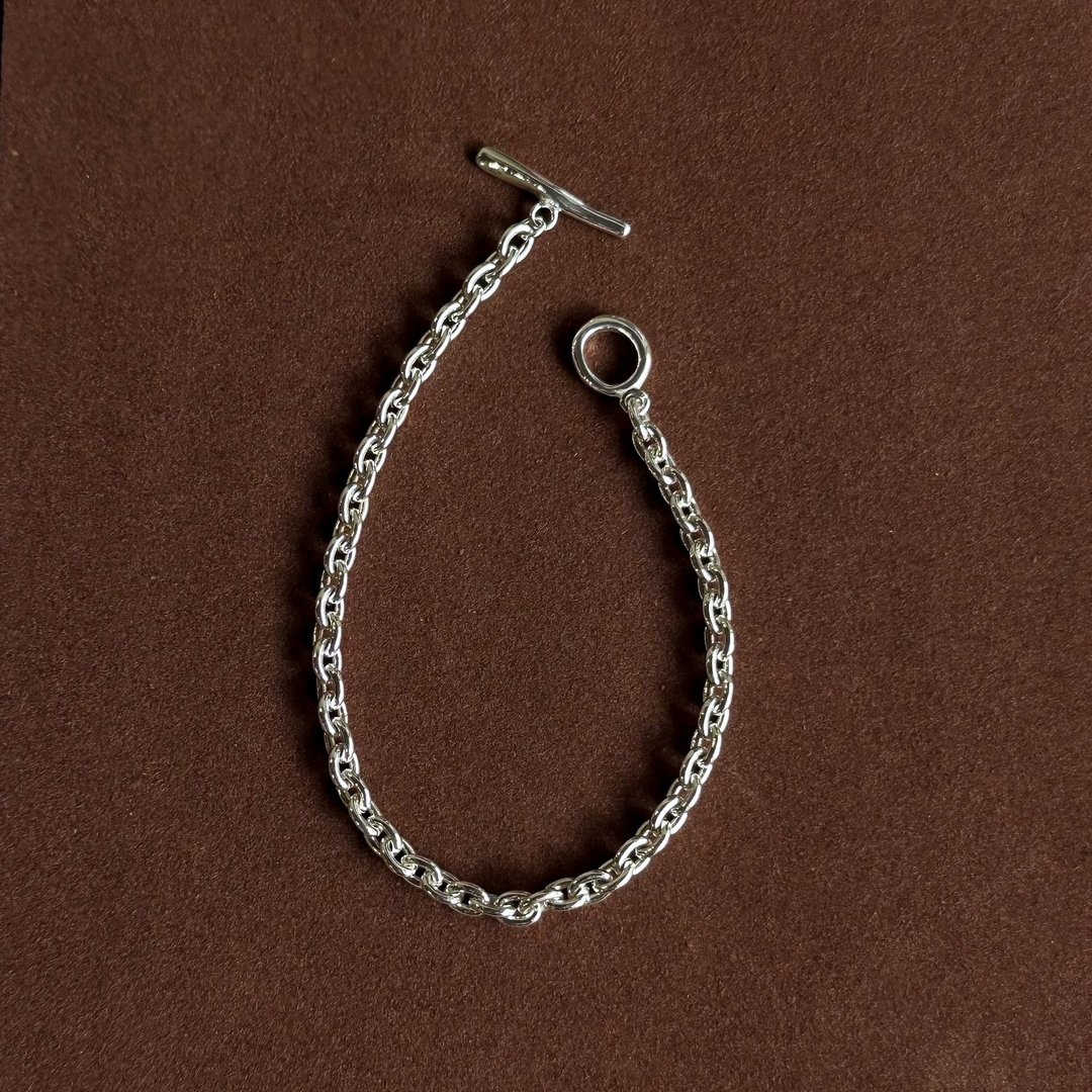 中性设计 Oval OT Bracelet - 手链/手环 - 纯银 银色