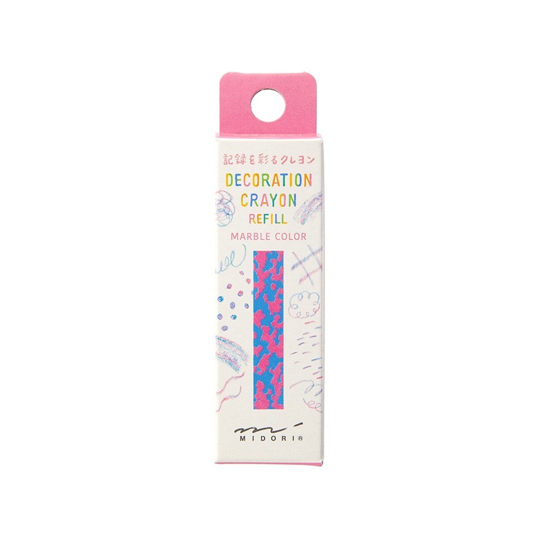 MIDORI 方形彩色蜡笔笔芯 粉红×浅蓝 - 其他书写用品 - 蜡 多色