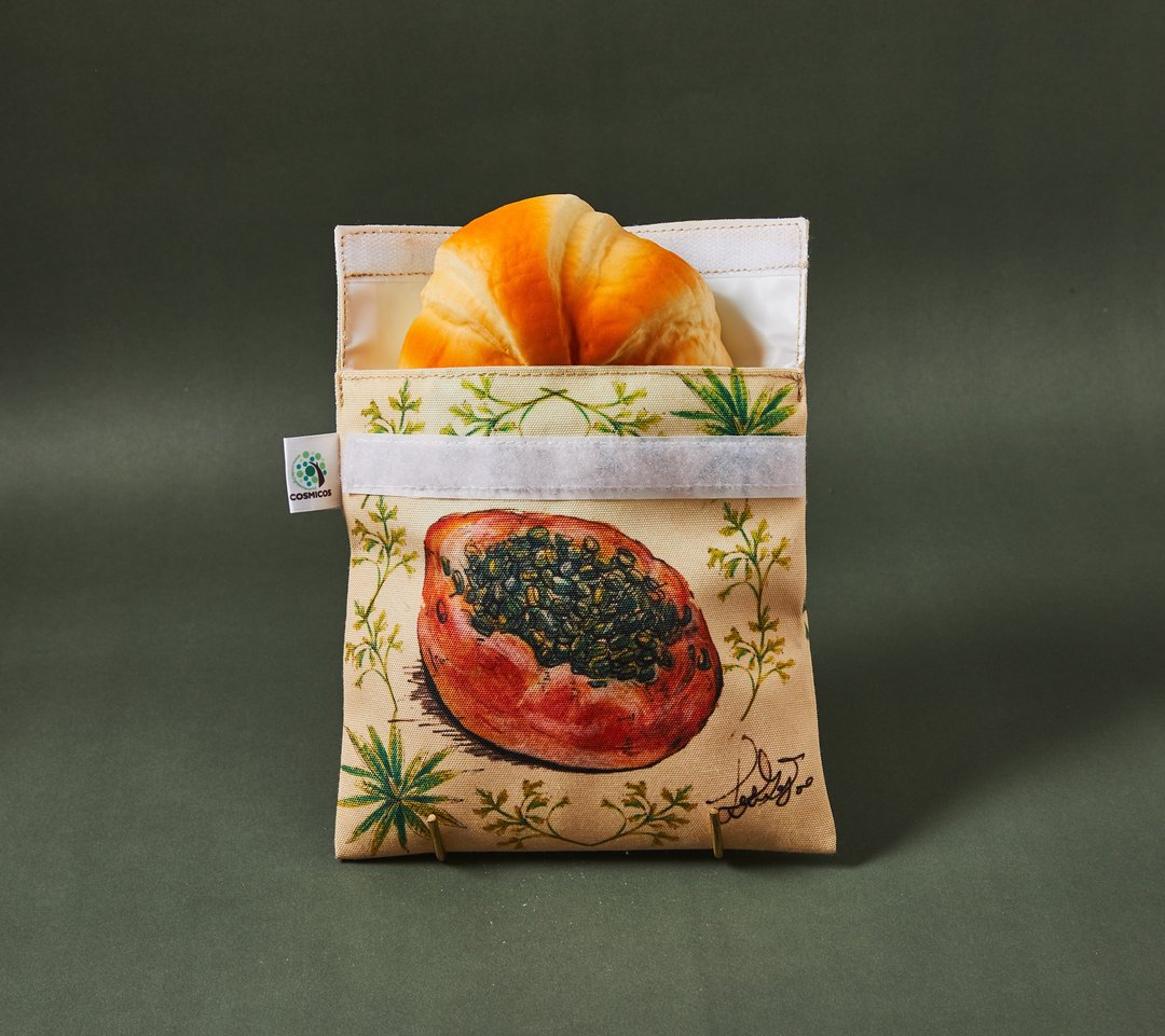 环保面包轻食袋+纸胶贴纸野餐组合包 - 收纳用品 - 防水材质 透明