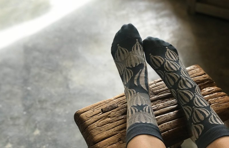 socks_up / irregular / socks  / green - 袜子 - 棉．麻 蓝色